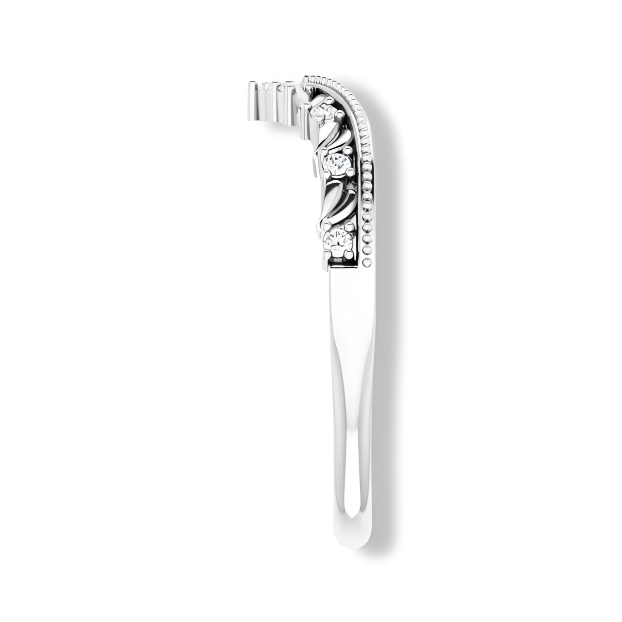 Round Diamond Crown Style Curved Band-VIRABYANI